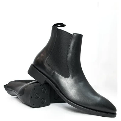 Will's Vegan Shop Goodyear Welt Chelsea-Boots Schwarz Herren