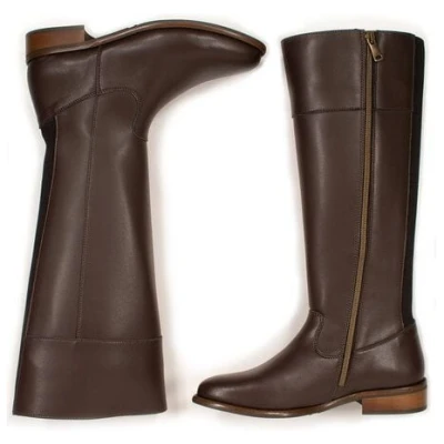 Will's Vegan Shop Kniehohe Stiefel Dunkelbraun Frauen