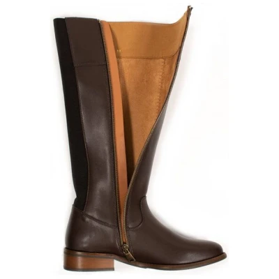 Will's Vegan Shop Kniehohe Stiefel Dunkelbraun Frauen