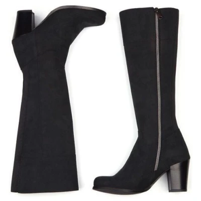 Will's Vegan Shop Kniehohe Stiefel aus veganem Wildleder Damen