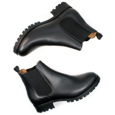 Will's Vegan Shop Luxe Chelsea-Stiefel für Damen in schwarz