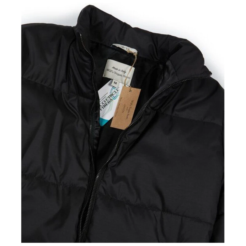 Will's Vegan Shop Recycelte Pufferjacke in schwarz für Damen