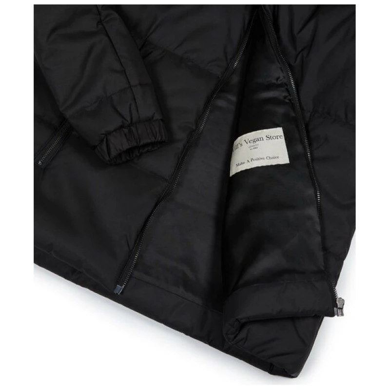 Will's Vegan Shop Recycelte Pufferjacke in schwarz für Damen