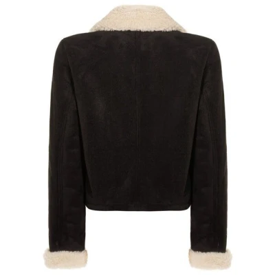 Will's Vegan Shop Recycelte Vegane Shearling Bomberjacke in schwarz