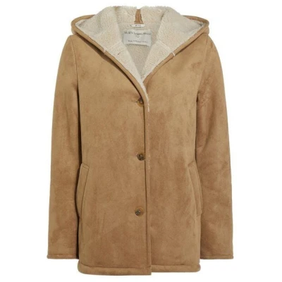 Will's Vegan Shop Recycelter Veganer Shearling Mantel in hellbrau für Damen