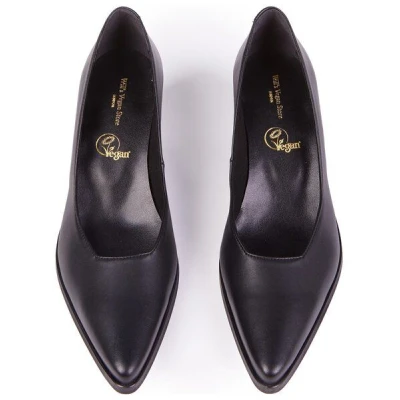 Will's Vegan Shop Schwarze spitze Pumps für Damen
