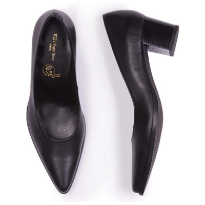 Will's Vegan Shop Schwarze spitze Pumps für Damen