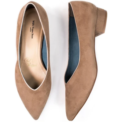 Will's Vegan Store Damen vegan Ballerinas Point Hellbraun