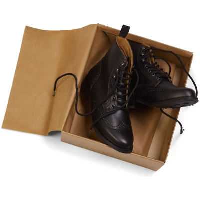 Will's Vegan Store Damen vegan Brogue-Stiefel Schwarz