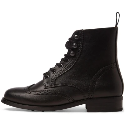 Will's Vegan Store Damen vegan Brogue-Stiefel Schwarz
