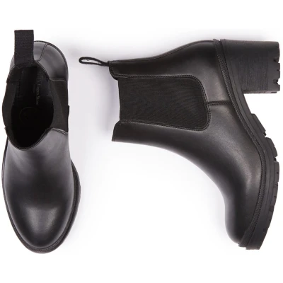 Will's Vegan Store Damen vegan Chelsea Boots Absatz Schwarz