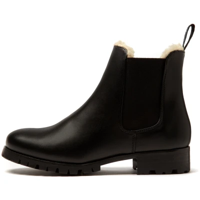 Will's Vegan Store Damen vegan Chelsea Boots Damen Luxe Isoliert Schwarz