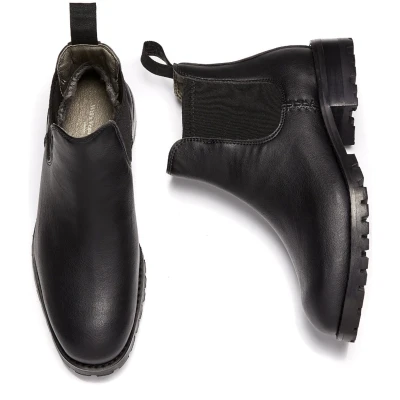 Will's Vegan Store Damen vegan Chelsea Boots Gefüttert Schwarz