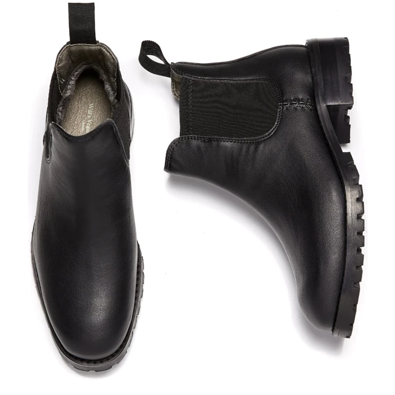 Will's Vegan Store Damen vegan Chelsea Boots Gefüttert Schwarz