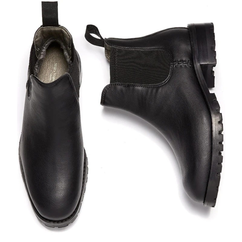 Will's Vegan Store Damen vegan Chelsea Boots Gefüttert Schwarz