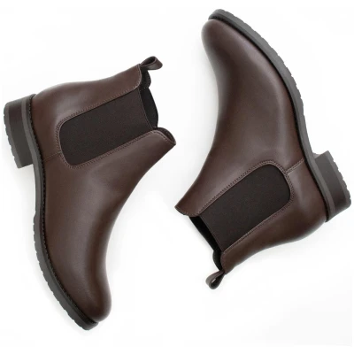 Will's Vegan Store Damen vegan Chelsea Boots Luxury Smart Dunkelbraun
