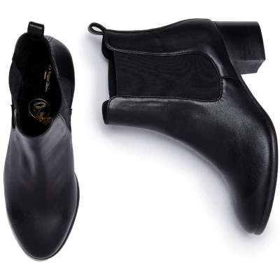 Will's Vegan Store Damen vegan Chelsea Boots Mandel Schwarz