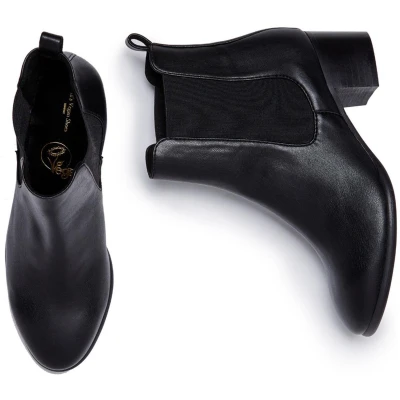 Will's Vegan Store Damen vegan Chelsea Boots Mandel Schwarz
