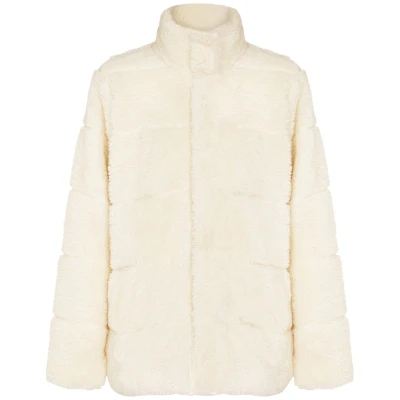 Will's Vegan Store Damen vegan Daunenjacke Aus Recyceltem Teddy Creme