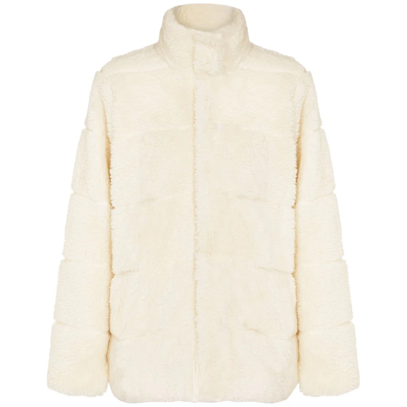 Will's Vegan Store Damen vegan Daunenjacke Aus Recyceltem Teddy Creme