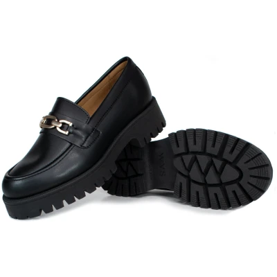 Will's Vegan Store Damen vegan Gleissohle Loafers Schwarz