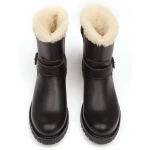 Will's Vegan Store Damen vegan Isolierte Biker-Stiefel Schwarz