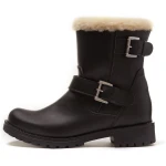 Will's Vegan Store Damen vegan Isolierte Biker-Stiefel Schwarz