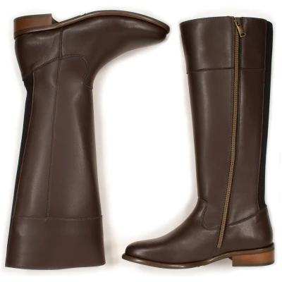 Will's Vegan Store Damen vegan Kniehohe Stiefel Dunkelbraun