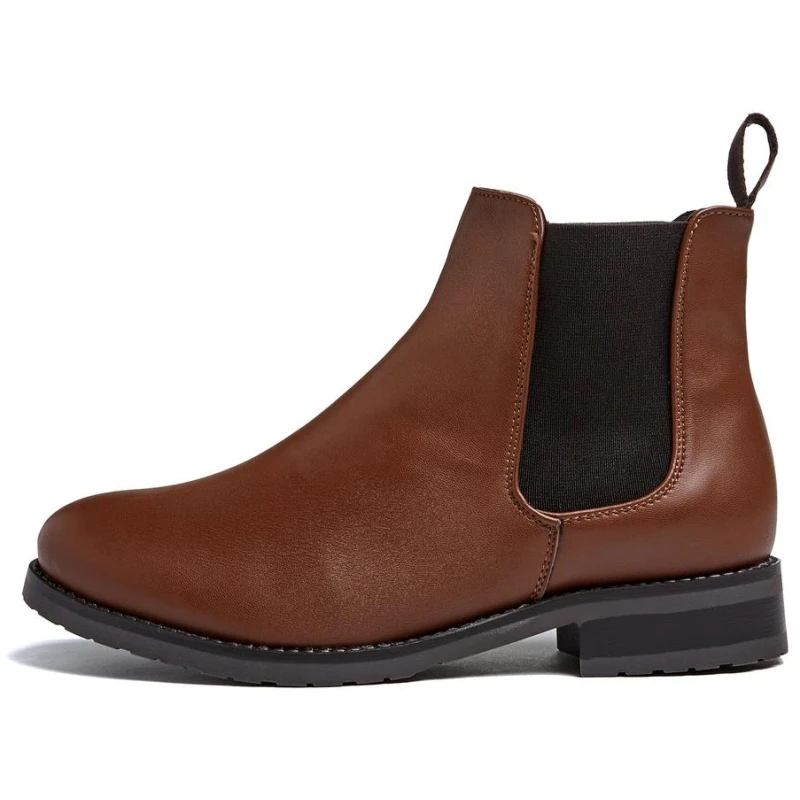 Will's Vegan Store Damen vegan Luxe Smart Chelsea Boots Kastanie