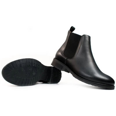 Will's Vegan Store Damen vegan Luxe Smart Chelsea Boots Schwarz