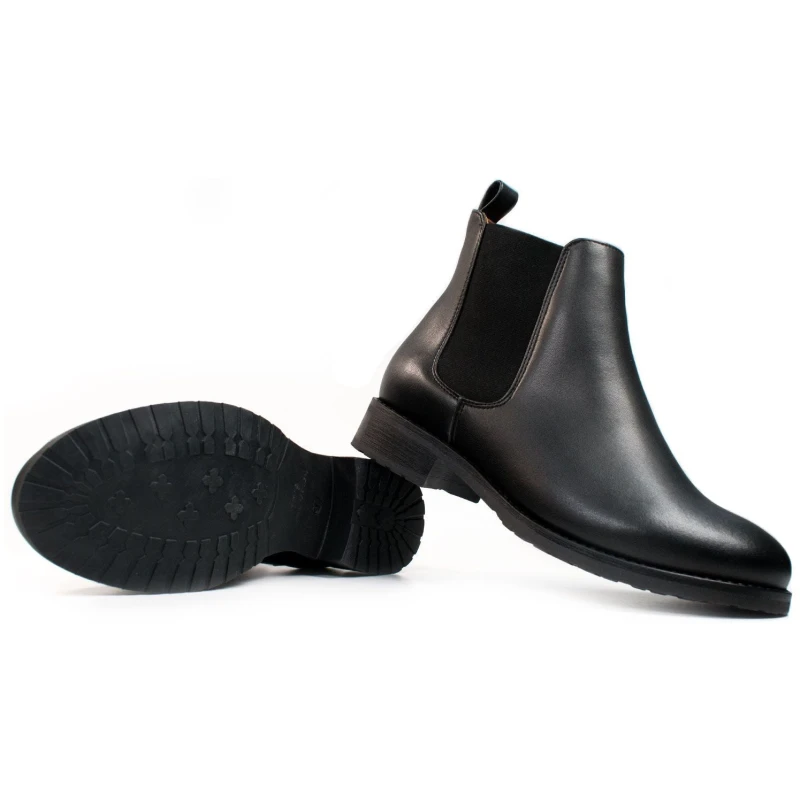 Will's Vegan Store Damen vegan Luxe Smart Chelsea Boots Schwarz