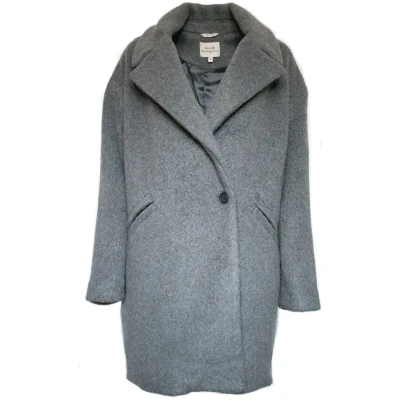 Will's Vegan Store Damen vegan Mantel Oversize Vegane Wolle Grau