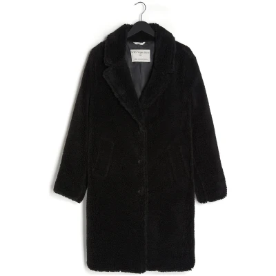 Will's Vegan Store Damen vegan Mantel Teddy Schwarz