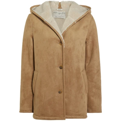 Will's Vegan Store Damen vegan Mantel Vegan Lammfell Braun