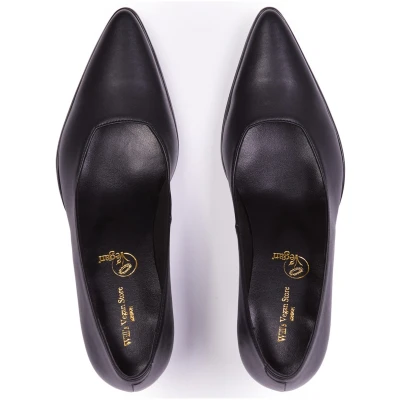 Will's Vegan Store Damen vegan Pumps Point Toe Schwarz