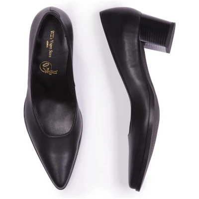 Will's Vegan Store Damen vegan Pumps Point Toe Schwarz
