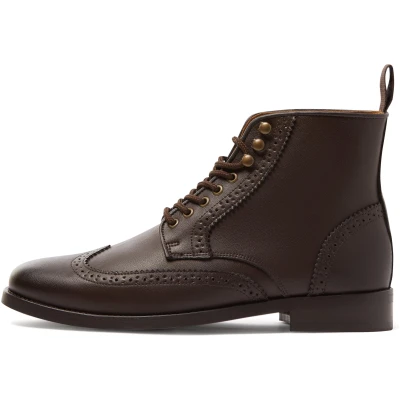 Will's Vegan Store Herren vegan Brogue-Stiefel Dunkelbraun