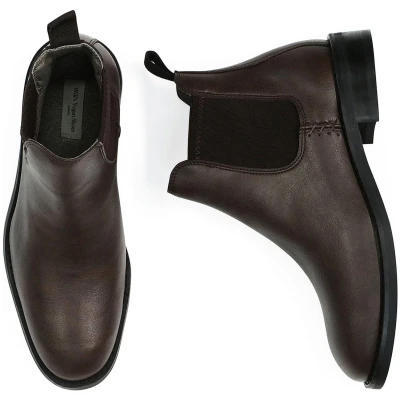 Will's Vegan Store Herren vegan Chelsea Boots Wasserdicht Dunkelbraun