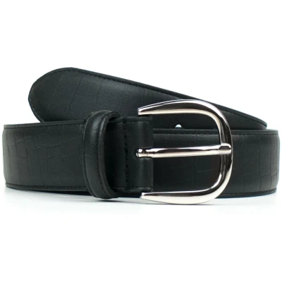 Will's Vegan Store Herren vegan Gürtel D-Ring 3cm Schwarz