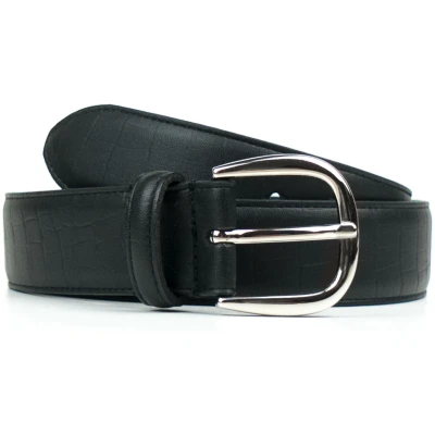Will's Vegan Store Herren vegan Gürtel D-Ring 3cm Schwarz