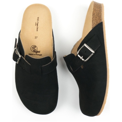 Will's Vegan Store Herren vegan Hausschuhe Clog Schwarz