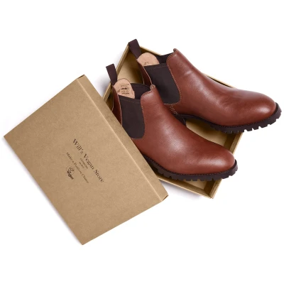 Will's Vegan Store Herren vegan Herren Chelsea Boots Isolierte Wasserdichte Kastanie