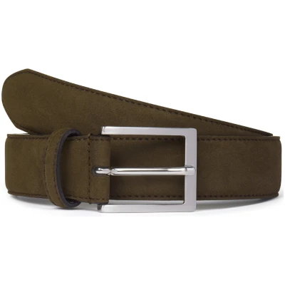 Will's Vegan Store Herren vegan Herren Classic 3,5cm Gürtel Dunkelbraun Veganes Wildleder