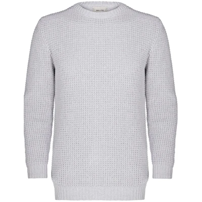 Will's Vegan Store Herren vegan Pullover Chunky Rib Grau
