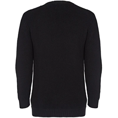 Will's Vegan Store Herren vegan Pullover Chunky Rib Schwarz