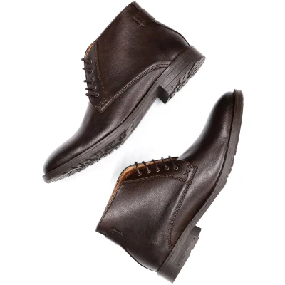 Will's Vegan Store Herren vegan Stiefel Chukka Dunkelbraun