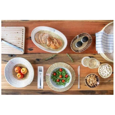 WomenCraft Nachhaltige Tischsets - 36cm - Braun/Weiß/Natur