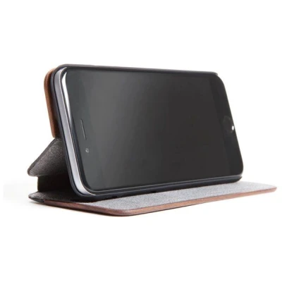 Woodcessories iPhone Hülle EcoFlip Hülle aus Holz mit natürlicher Lederoptik