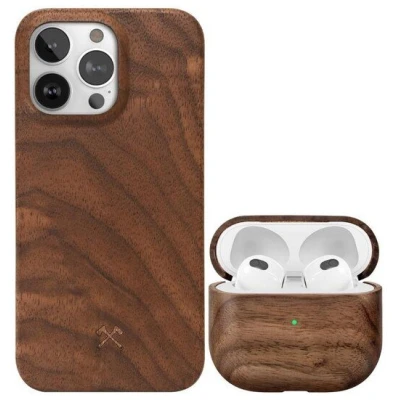 Woodcessories iPhone Hülle EcoSlim aus Holz mit AirPods Case aus Holz