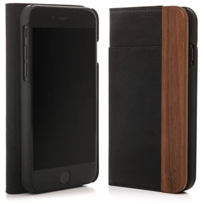 Woodcessories iPhone Hülle EcoWallet Klapphülle - aus Holz und veganem Leder